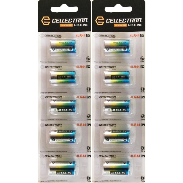 10 x Alkaline battery 4LR44 / A544 / PX28 - 6V Cellectron