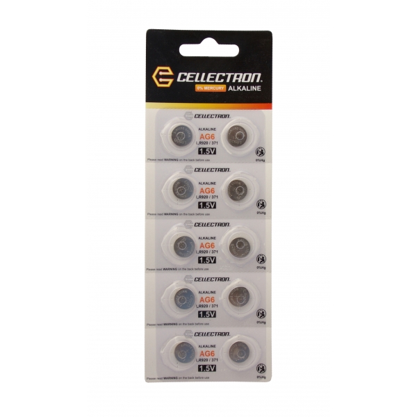 AG6 10 button cell battery AG6 / LR920 / 371 1,5V Cellectron