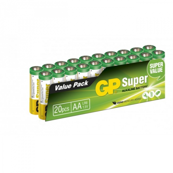 Alkaline battery 20 x AA / LR6 SUPER - 1,5V - GP Battery