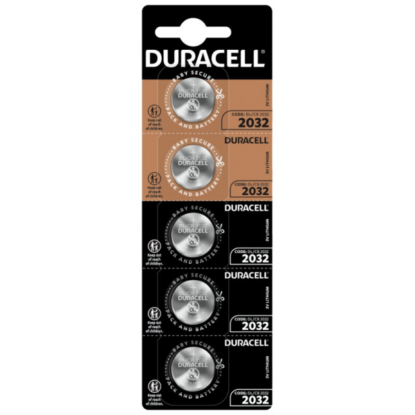 Duracell CR2032 lithium x 5 batteries - HelloBatteries