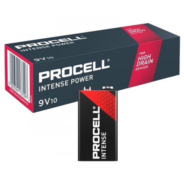 Duracell Procell INTENSE 6LR61/9V x 10 alkaline batteries