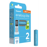Panasonic Eneloop Lite DECT NEW R03 AAA 550mAh x 2 rechargeable batteries (blister)