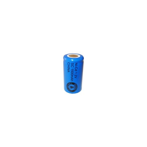 NiCD battery Sub C 1500 mAh flat head - 1,2V - Evergreen