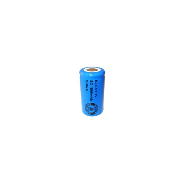 NiCD battery Sub C 1800 mAh flat head - 1,2V - Evergreen