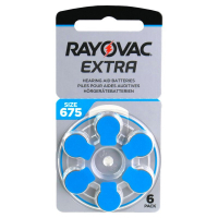 Rayovac Extra 675 for hearing aids x 6 batteries