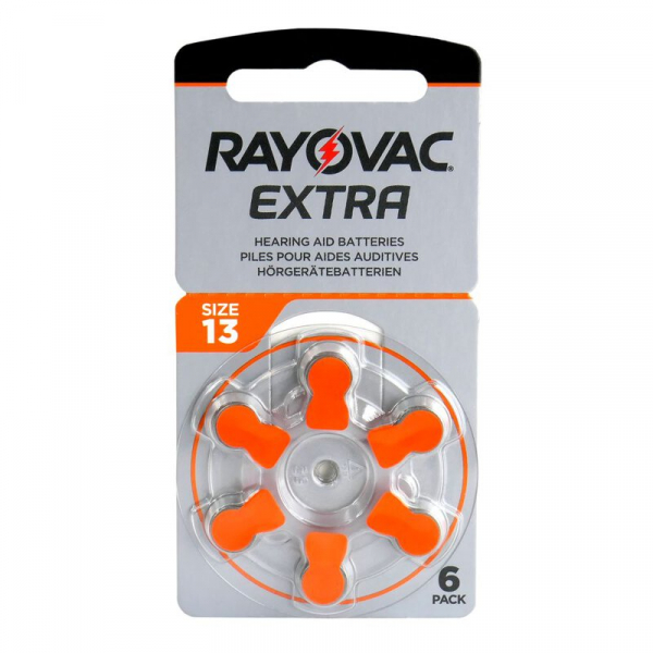 Rayovac Extra 13 for hearing aids x 6 batteries