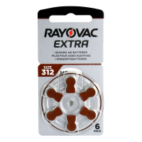 Rayovac Extra 312 for hearing aids x 6 batteries