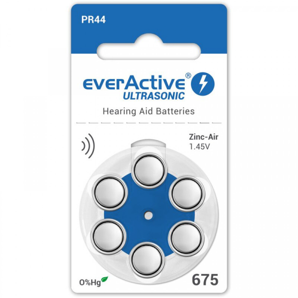 everActive ULTRASONIC 675 for hearing aids x 6 batteries