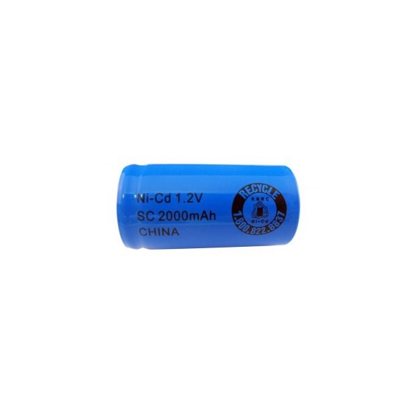 NiCD battery Sub C 2000 mAh flat head - 1,2V - Evergreen