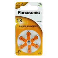 Panasonic 13 for hearing aids x 6 batteries