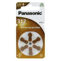 Panasonic 312 for hearing aids x 6 batteries