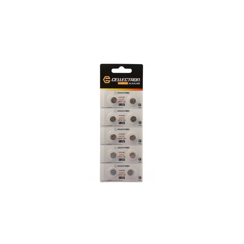 AG5 10 button cell battery AG5 / LR754 / 393 1,5V Cellectron