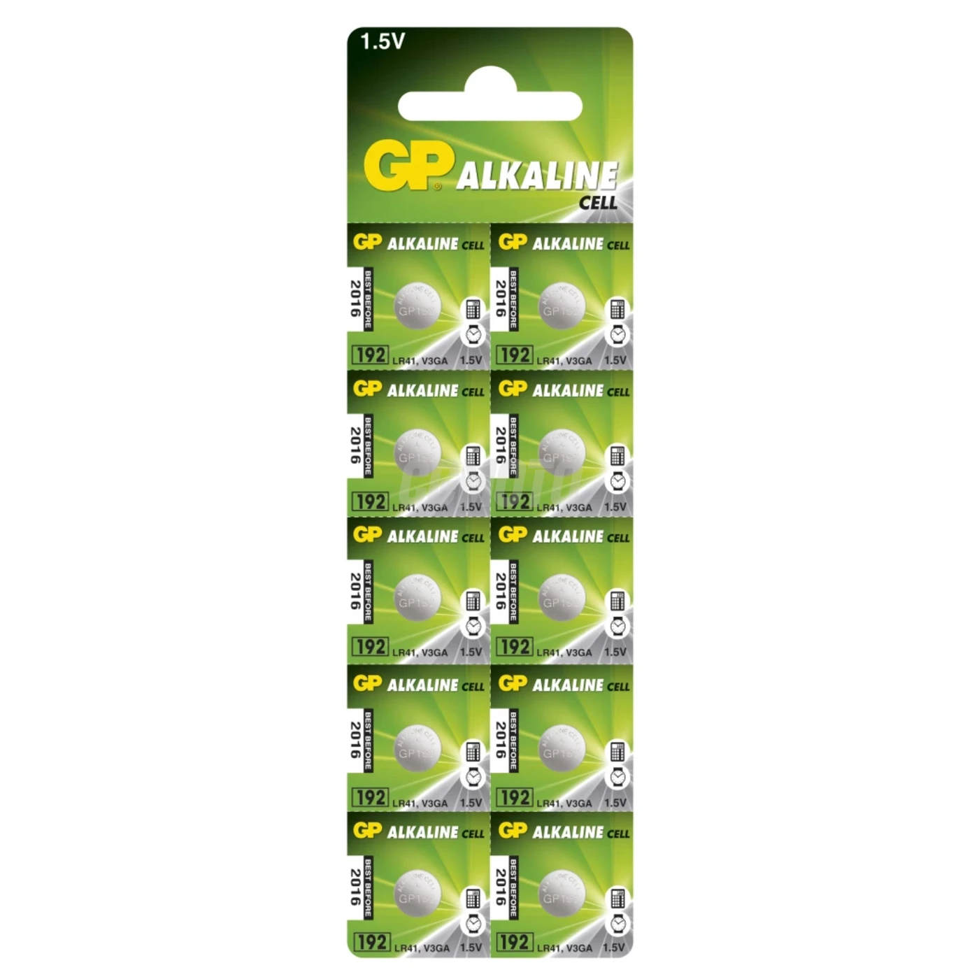 Alkaline button cell battery 10 x GP 192 / LR41 / V3GA / - 1,5V - GP Battery Alkaline button cell battery 10 x GP 192 / LR41 / V3GA / - 1,5V - GP Battery