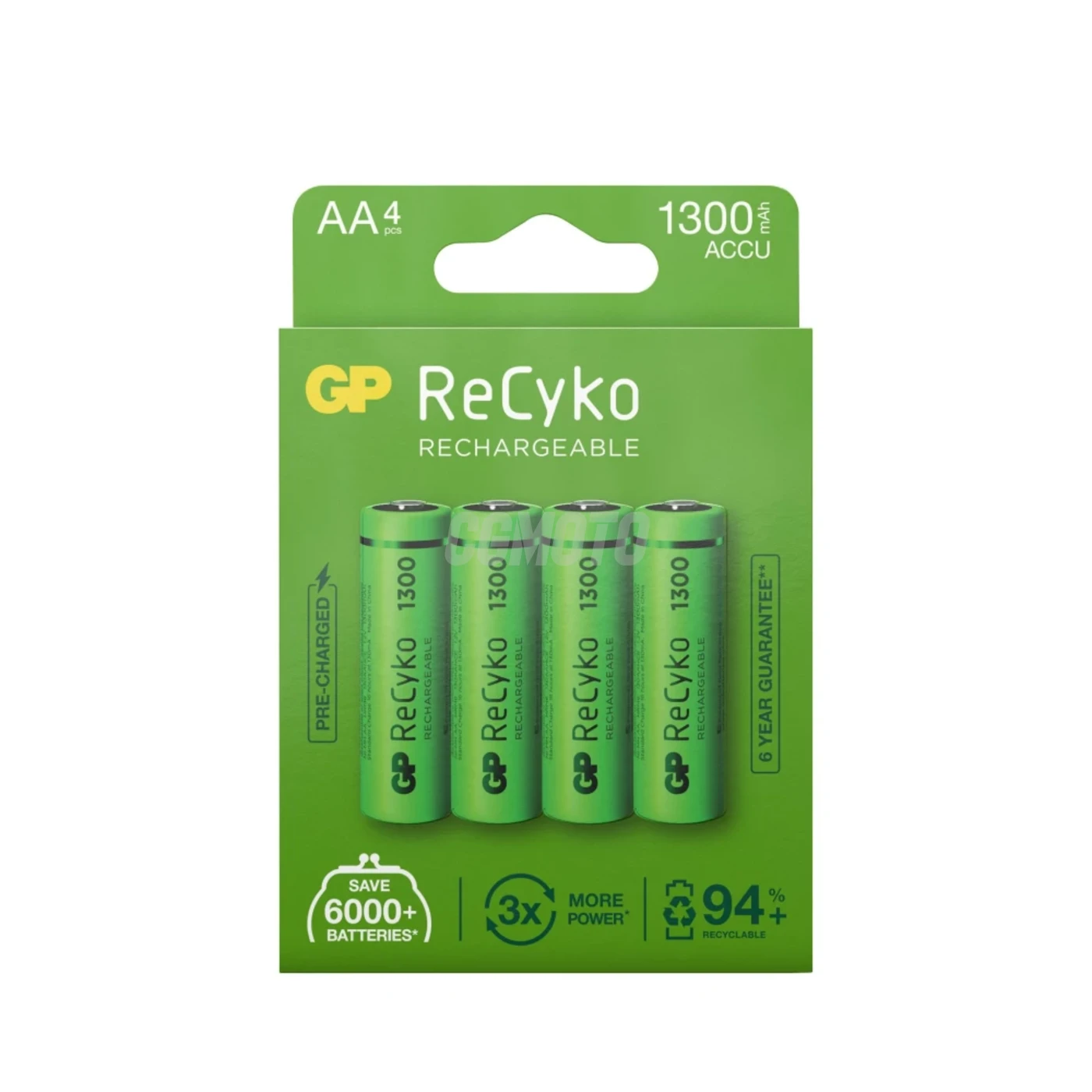 Blister of 4 batteries rechargeable Recyko+ AA 1300mAh