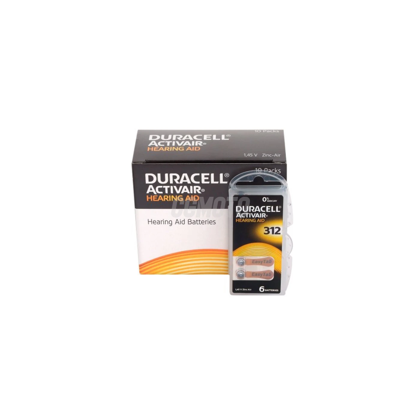 Duracell ActivAir 312 MF for hearing aids x 6 batteries