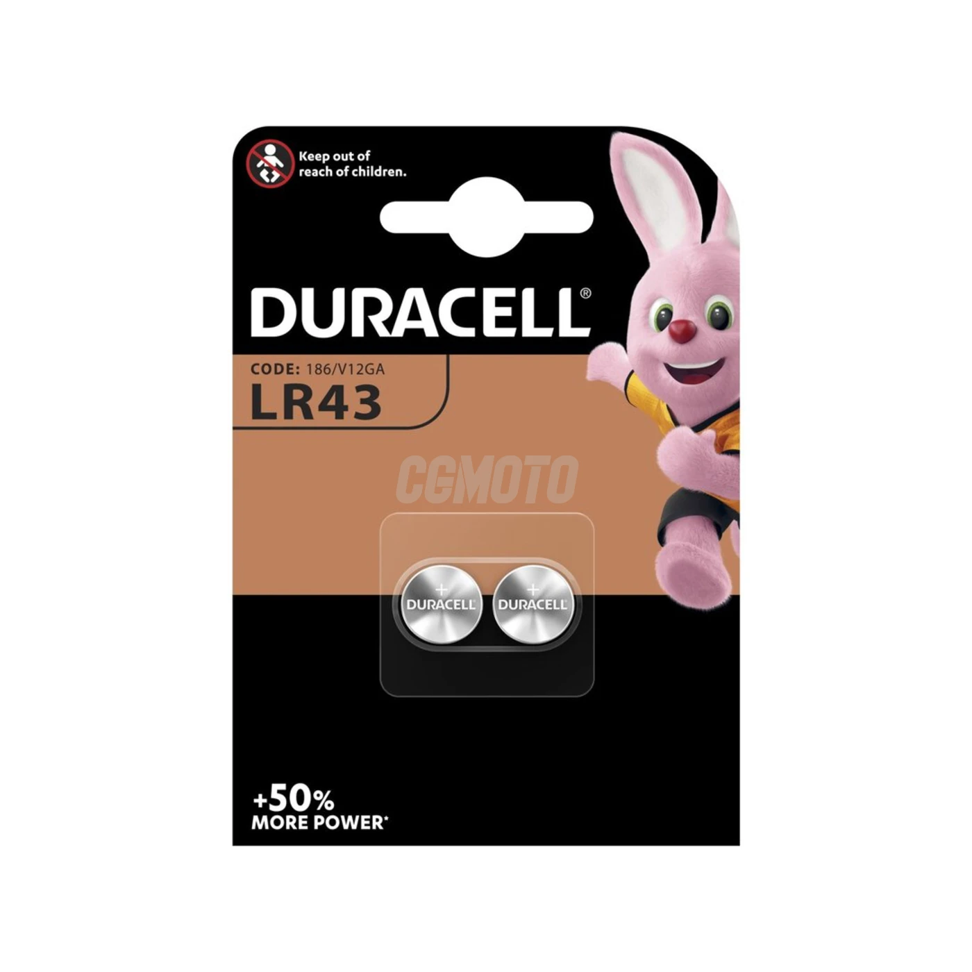Duracell G12/LR43/186/V12GA/L1142 x 2 batteries