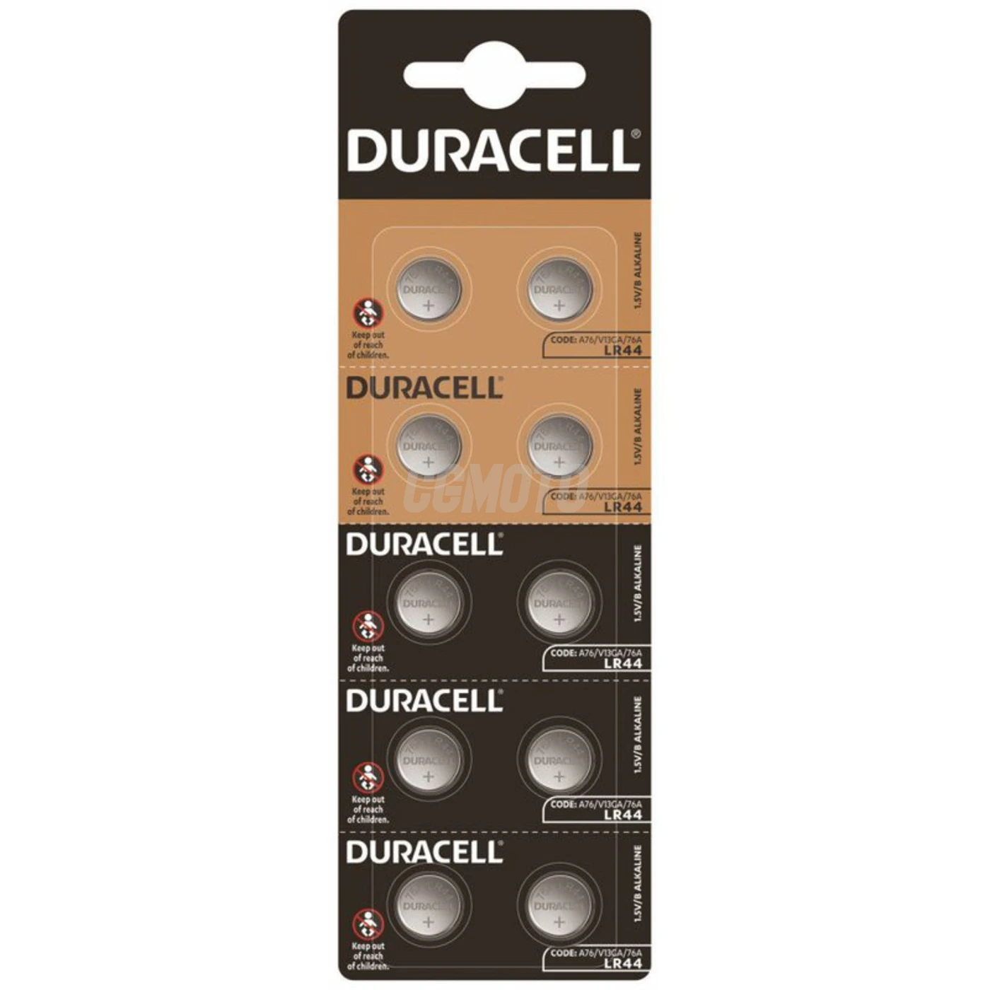 Duracell G13/LR44/A76/L1154/157 x 10 batteries