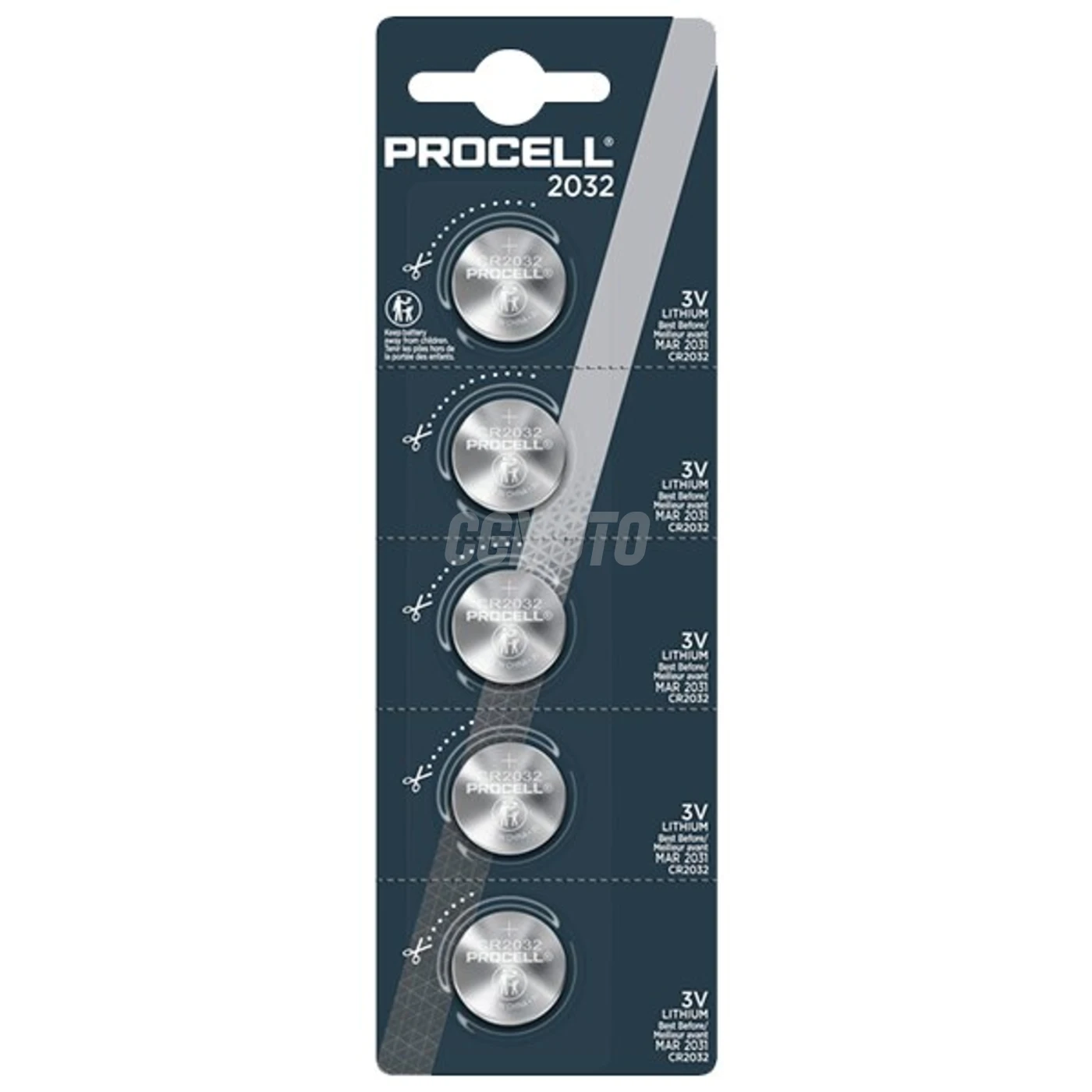 Duracell Procell CR2032 x 5 lithium batteries