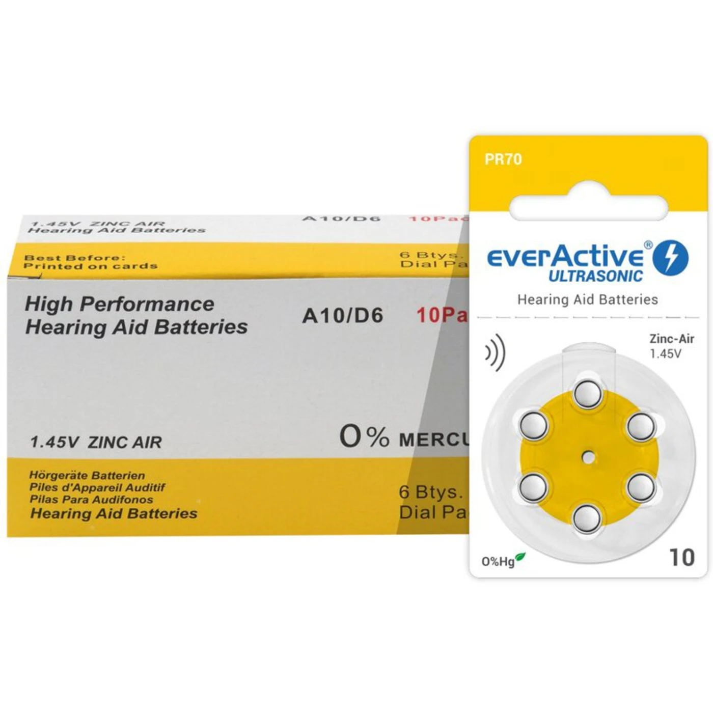everActive ULTRASONIC 10 for hearing aids x 6 batteries everActive ULTRASONIC 10 for hearing aids x 6 batteries