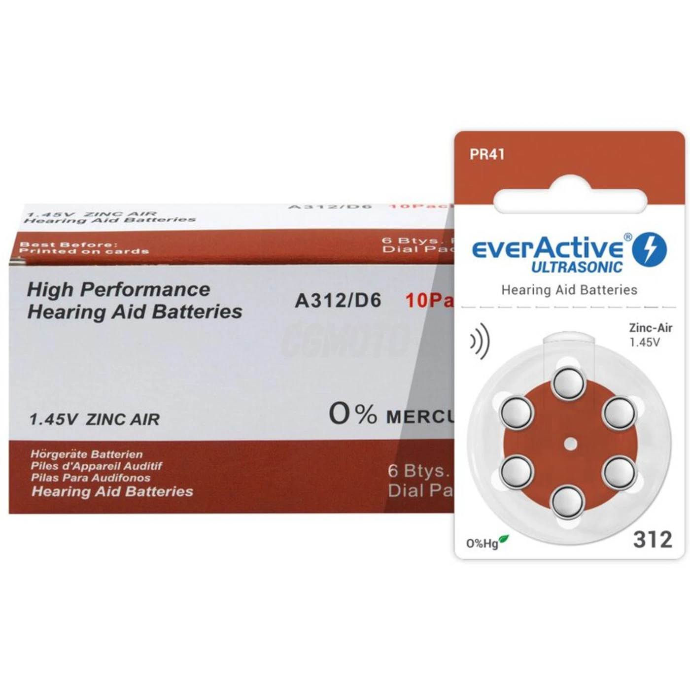 everActive ULTRASONIC 312 for hearing aids x 6 batteries everActive ULTRASONIC 312 for hearing aids x 6 batteries