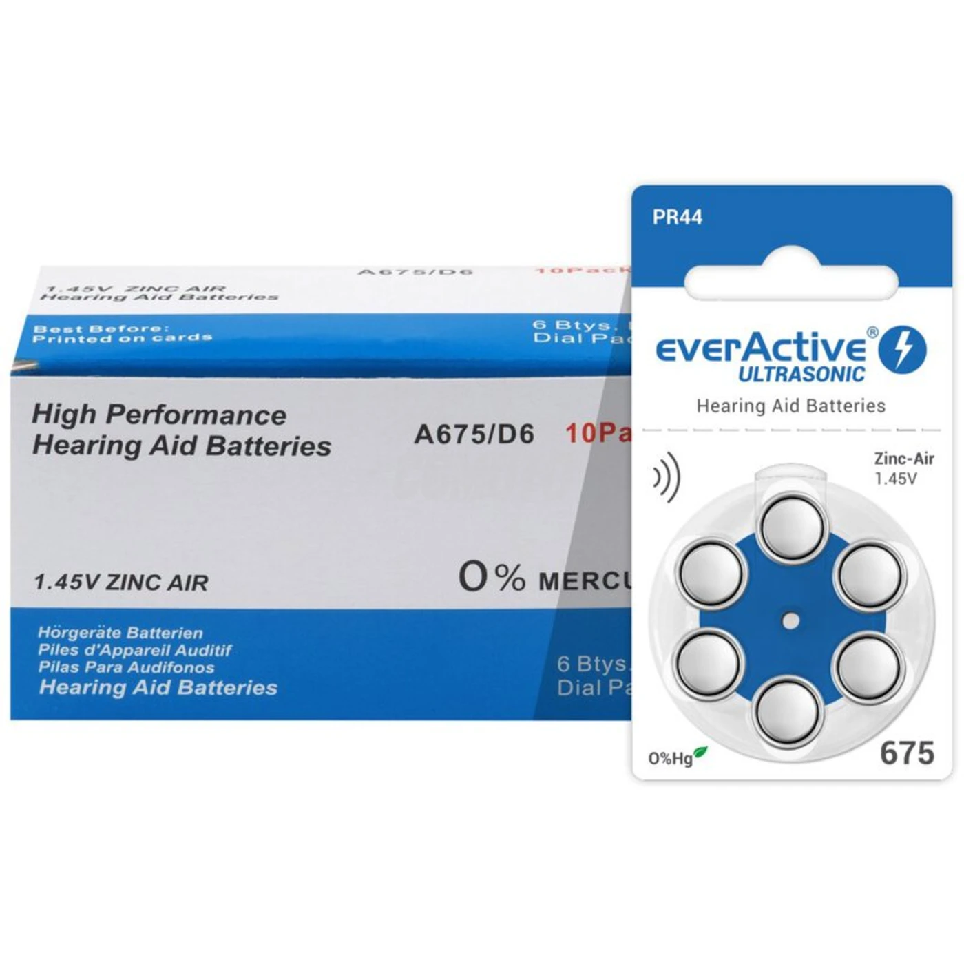 everActive ULTRASONIC 675 for hearing aids x 6 batteries everActive ULTRASONIC 675 for hearing aids x 6 batteries