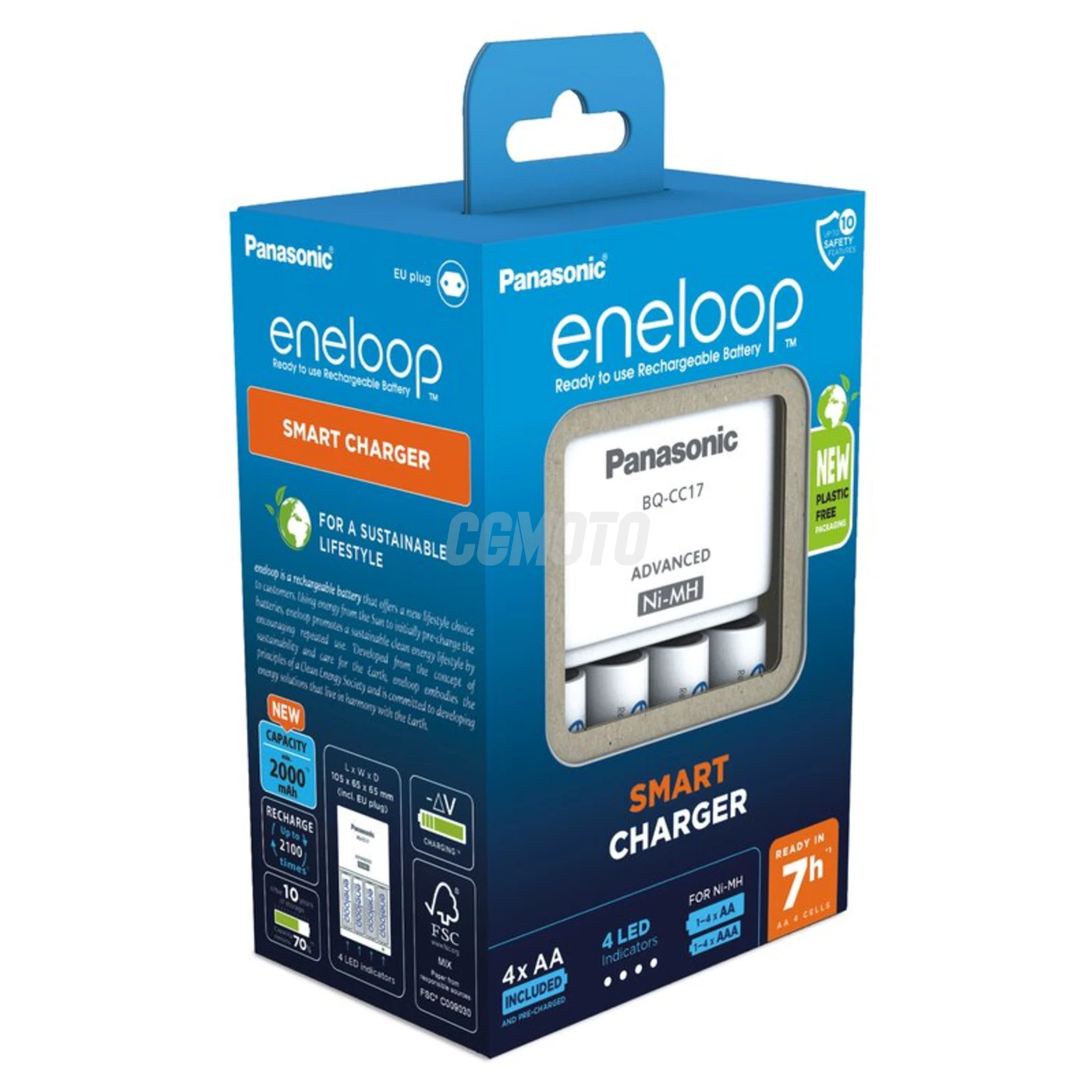 Panasonic Eneloop BQ-CC17 rechargeable battery charger Ni-MH + 4 rechargeable batteries LR6/AA Eneloop 2000mAh Panasonic Eneloop BQ-CC17 rechargeable battery charger Ni-MH + 4 rechargeable batteries LR6/AA Eneloop 2000mAh