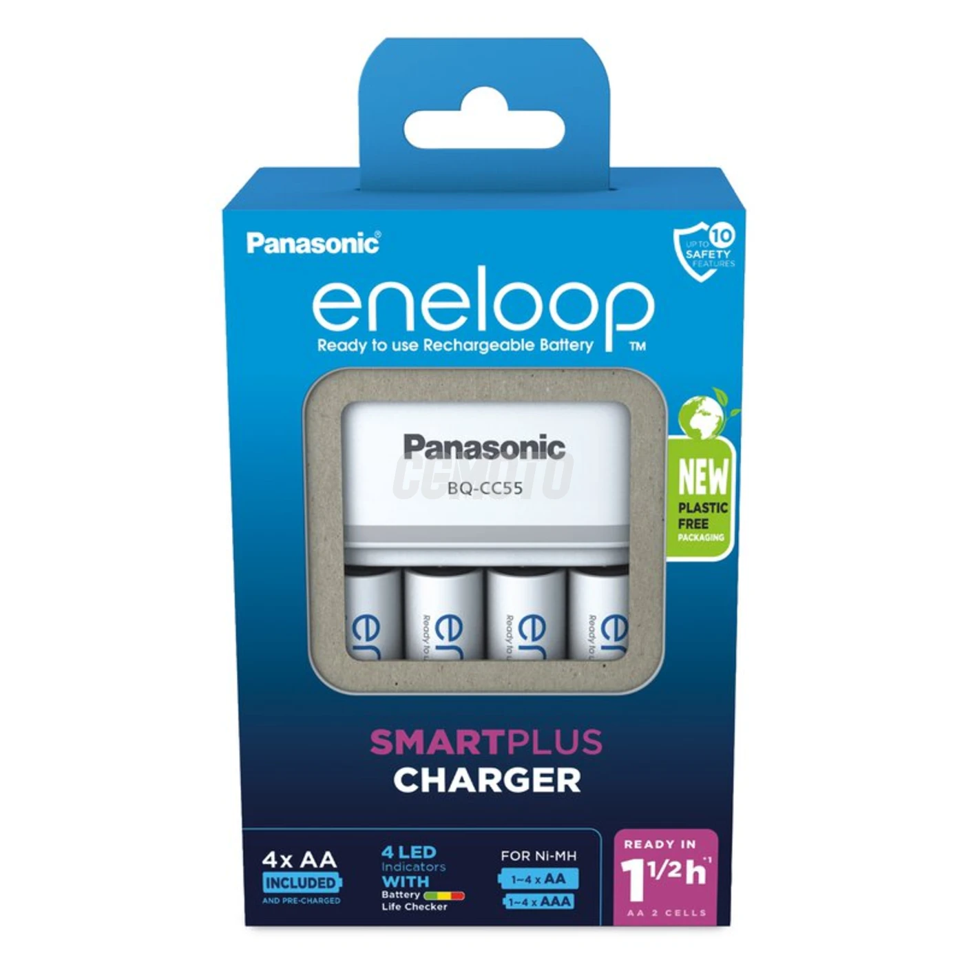 Panasonic Eneloop BQ-CC55 EKO rechargeable battery charger Ni-MH + 4 rechargeable batteries LR6/AA Eneloop 2000mAh