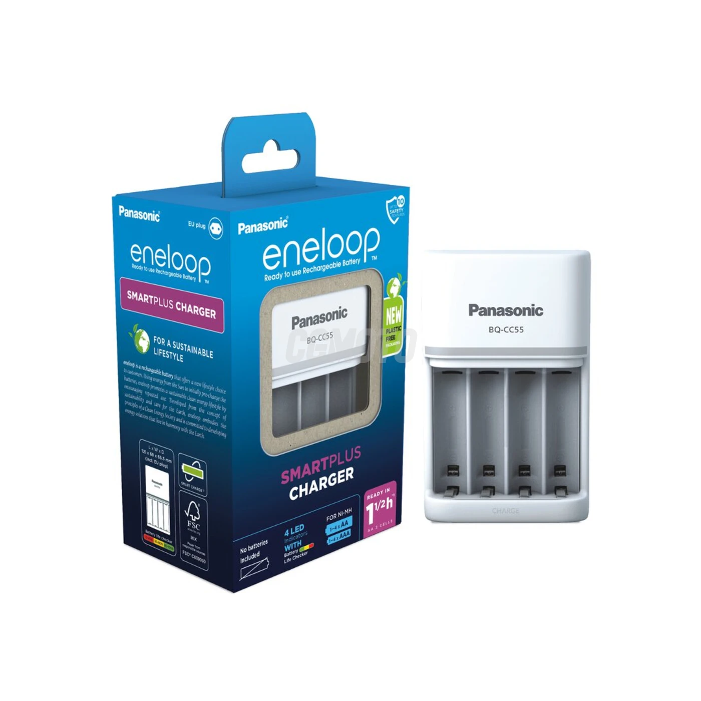 Panasonic Eneloop BQ-CC55 EKO rechargeable battery charger Ni-MH