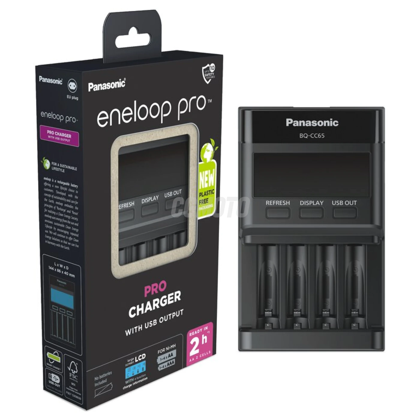 Panasonic Eneloop BQ-CC65 EKO rechargeable battery charger Ni-MH