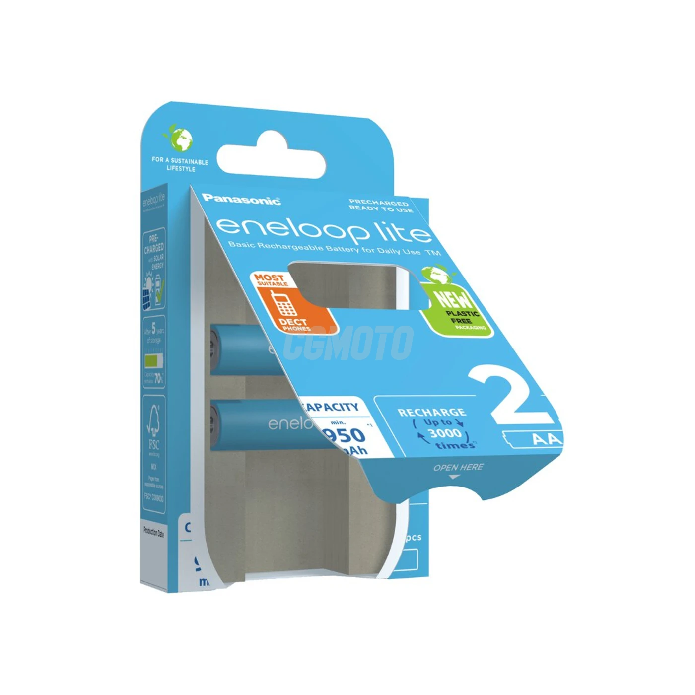 Panasonic Eneloop Lite NEW R6/AA 950mAh x 2 rechargeable batteries (blister)