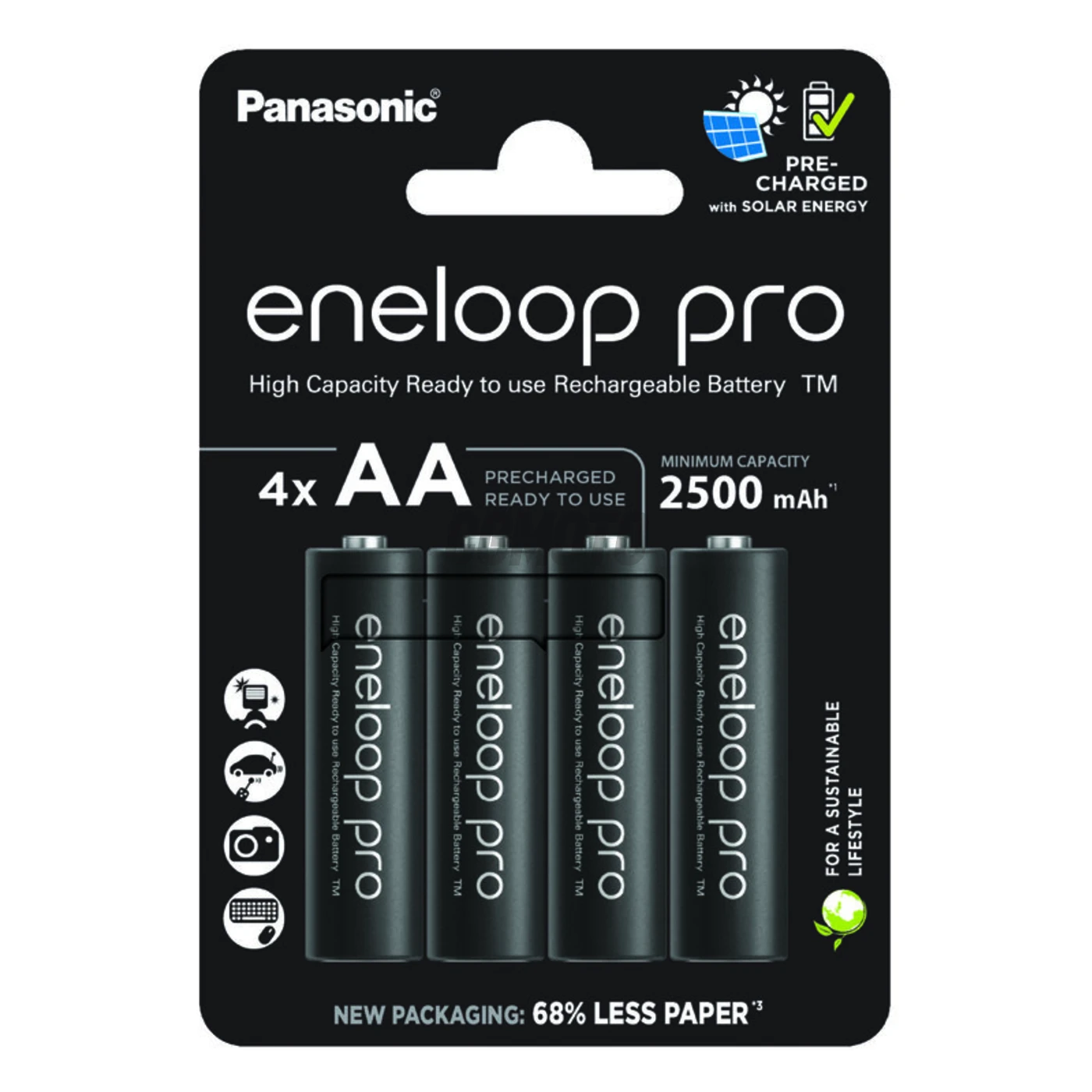 Panasonic Eneloop PRO NEW R6 AA 2500mAh x 4 rechargeable batteries (blister)