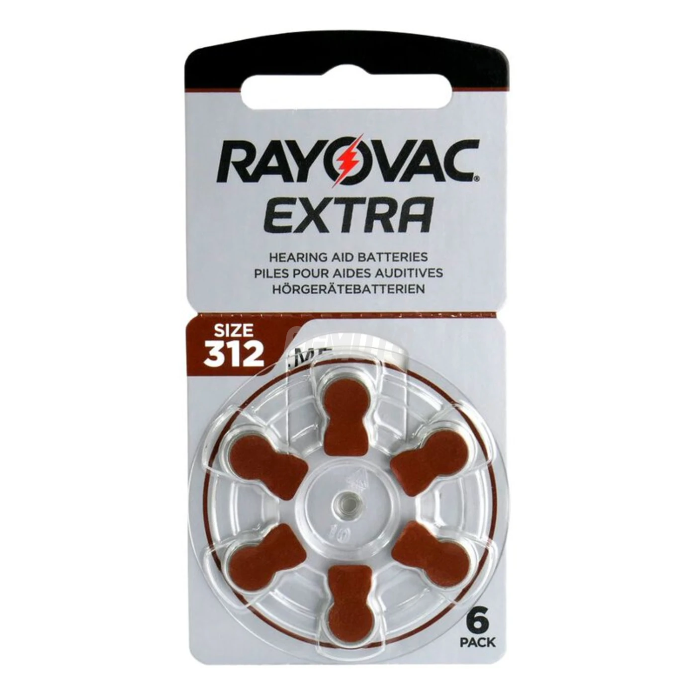 Rayovac Extra 312 for hearing aids x 6 batteries