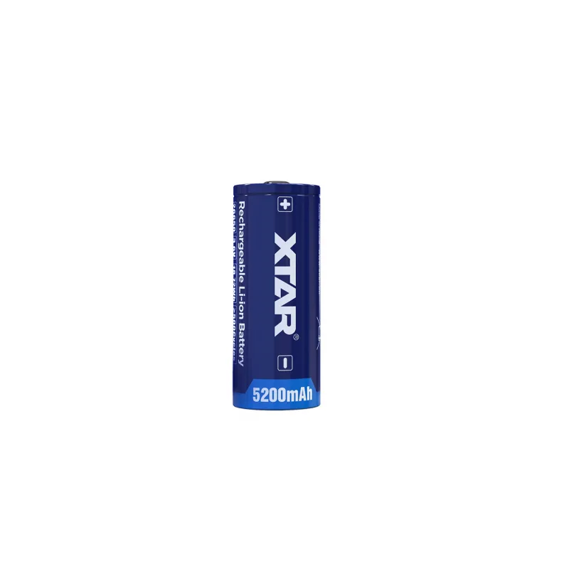Xtar 26650 3.6V Li-ion 5200mAh battery with BUTTON TOP protection Xtar 26650 3.6V Li-ion 5200mAh battery with BUTTON TOP protection