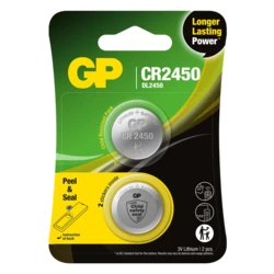 2 lithium button batteries CR2450 3 V 