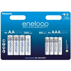 Rechargeable batteries MIX 4 x R6/AA + 4 x R03/AAA Panasonic Eneloop (blister) Rechargeable batteries MIX 4 x R6/AA + 4 x R03/AAA Panasonic Eneloop (blister)