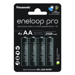 Panasonic Eneloop PRO NEW R6 AA 2500mAh x 4 rechargeable batteries (blister)