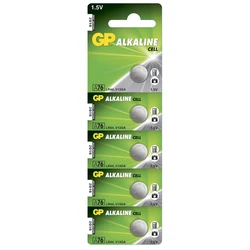 Alkaline button cell battery 5 x GP A76 / LR44 / V13GA - 1,5V - GP Battery Alkaline button cell battery 5 x GP A76 / LR44 / V13GA - 1,5V - GP Battery