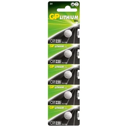 5 button cell batteries  lithium CR1220 3 V