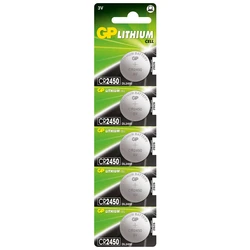 5 lithium button batteries CR2450 3 V 