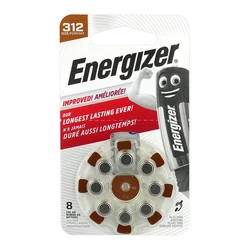Energizer 312 for hearing aids x 8 batteries Energizer 312 for hearing aids x 8 batteries