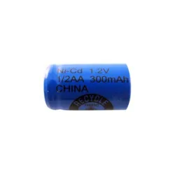 NiCD battery 1/2 AA 300 mAh flat head - 1,2V - Evergreen